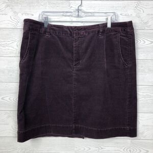 Eddie Bauer Women's Size 16 Corduroy Straight Pencil Skirt Purple Cotton Blend